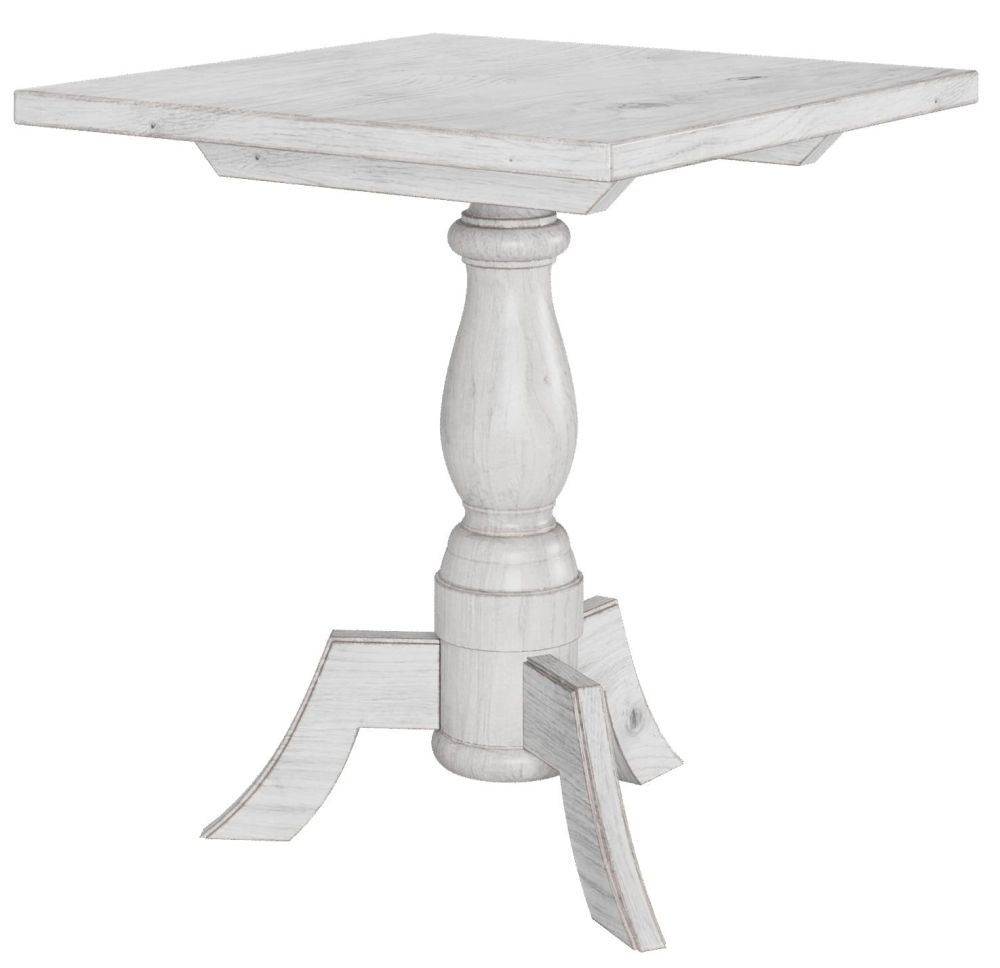 Product photograph of Clearance - Pimlico Mango Wood White Washed Pedestal Side Table from Choice Furniture Superstore.