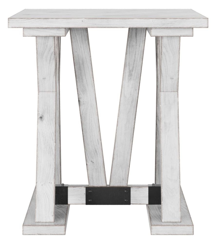 Product photograph of Clearance - Farmhouse Mango Wood White Washed Trestle Side Table from Choice Furniture Superstore.