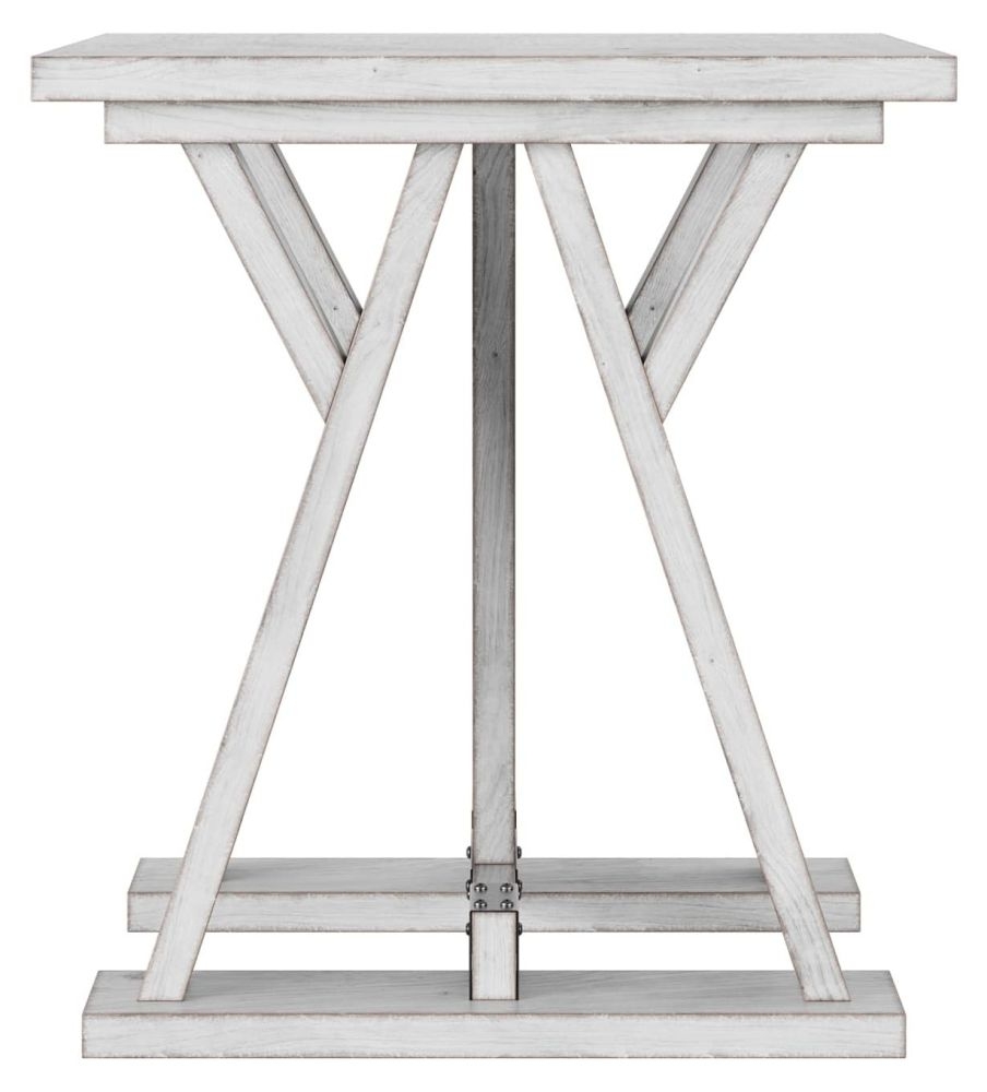 Product photograph of Clearance - Farmhouse Mango Wood White Washed Trestle Side Table from Choice Furniture Superstore.