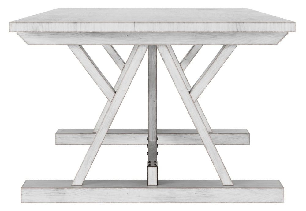 Product photograph of Clearance - Farmhouse Mango Wood White Washed Trestle Coffee Table from Choice Furniture Superstore.