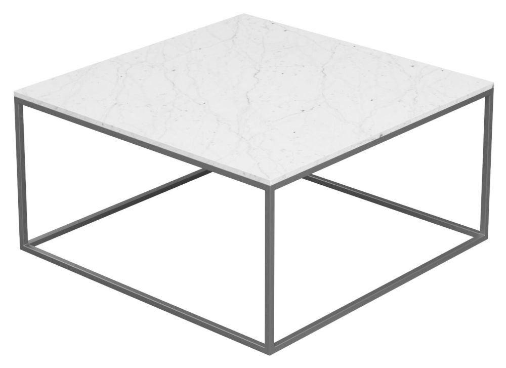 Product photograph of Camden White Marble Square Coffee Table from Choice Furniture Superstore.