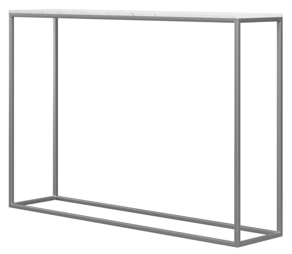 Product photograph of Camden White Marble Console Table from Choice Furniture Superstore.