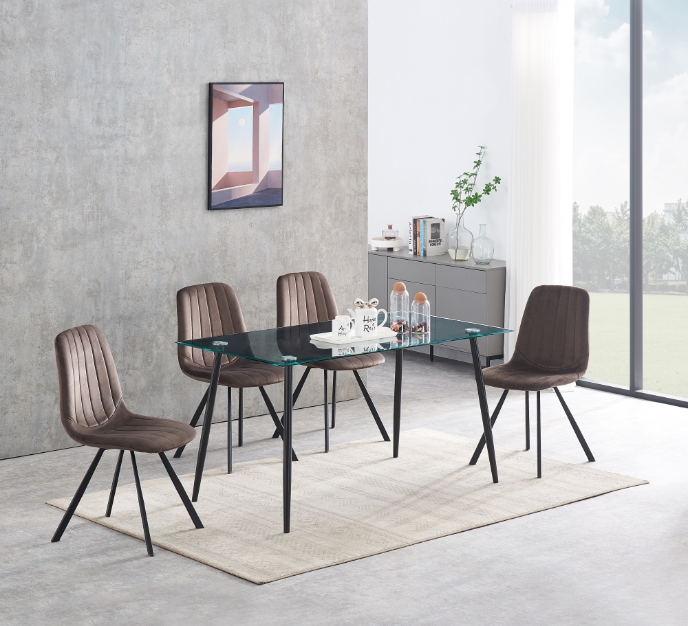Product photograph of Harrow Glass 4 Seater Dining Table - 140cm from Choice Furniture Superstore.