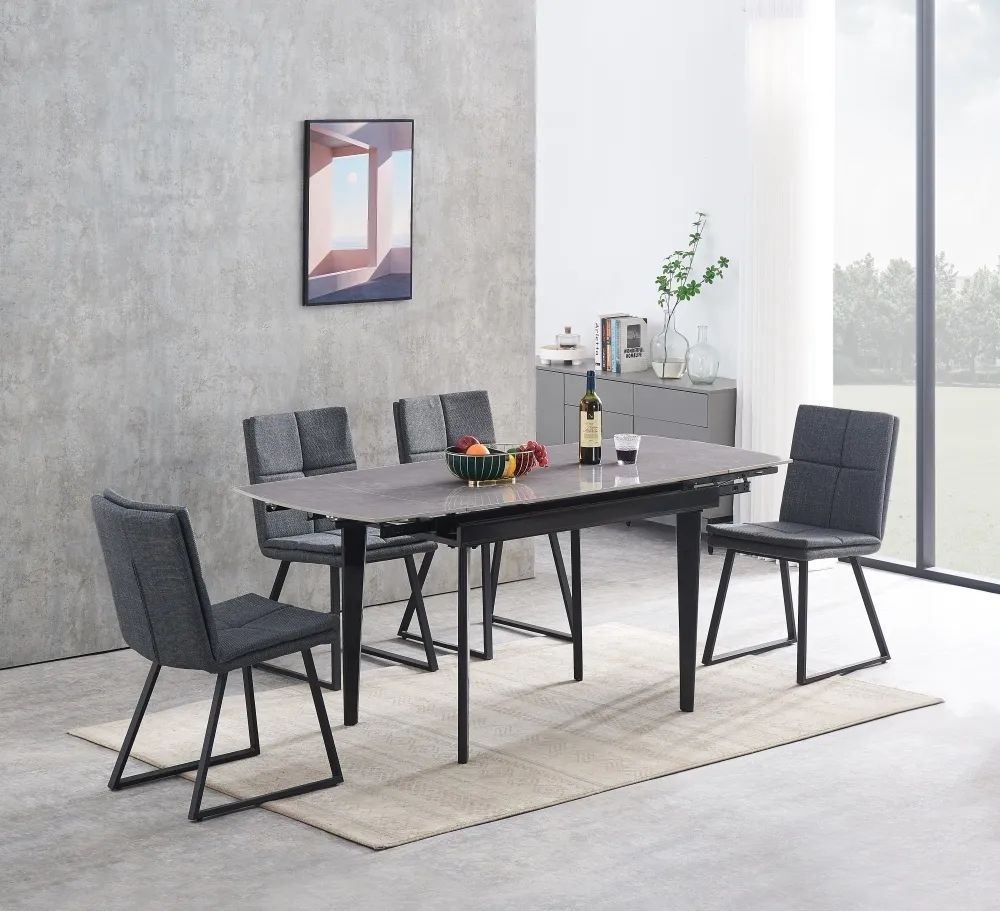 Product photograph of Mayfair Grey Ceramic Top 4-6 Seater Extending Dining Table - 120cm-180cm from Choice Furniture Superstore.