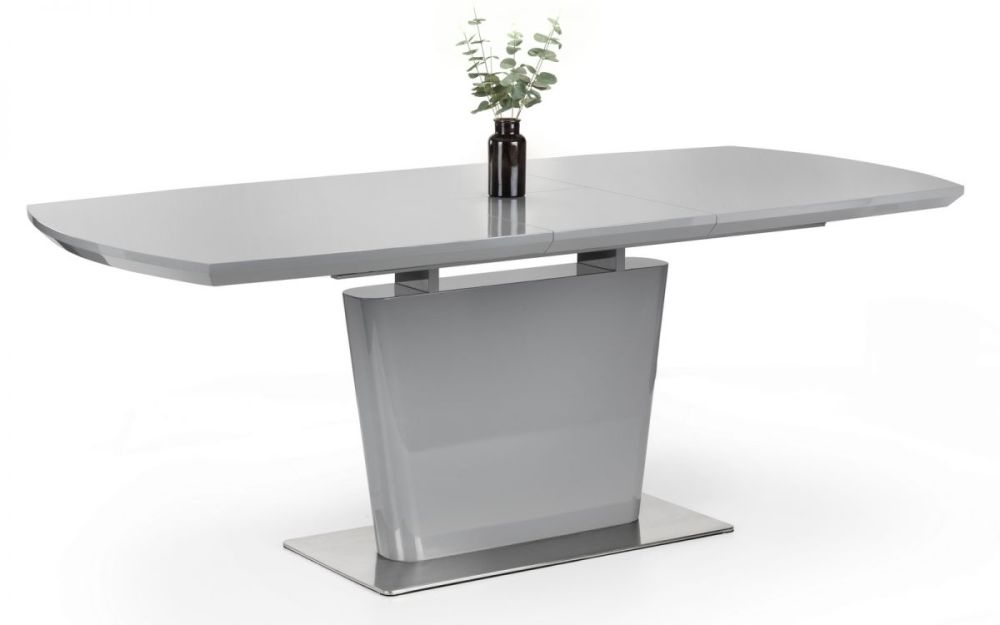 Product photograph of Como Grey Gloss 6-8 Seater Extending Dining Table from Choice Furniture Superstore.