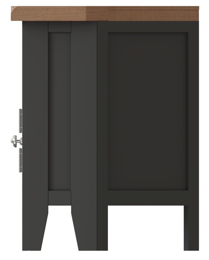 Product photograph of Clearance - Hampstead Charcoal Painted 2 Door Corner Tv Unit - Fss13295 from Choice Furniture Superstore.