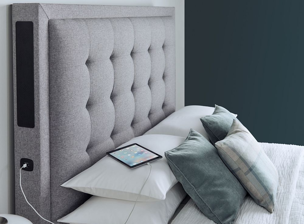 Product photograph of Kaydian Titan Marbella Grey Ottoman Storage Tv Bed from Choice Furniture Superstore.