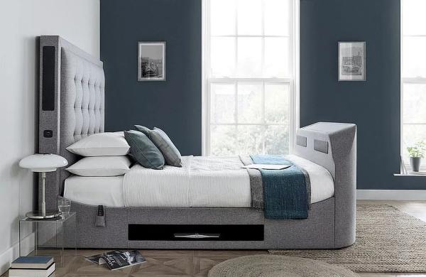 Product photograph of Kaydian Titan Marbella Grey Ottoman Storage Tv Bed from Choice Furniture Superstore.