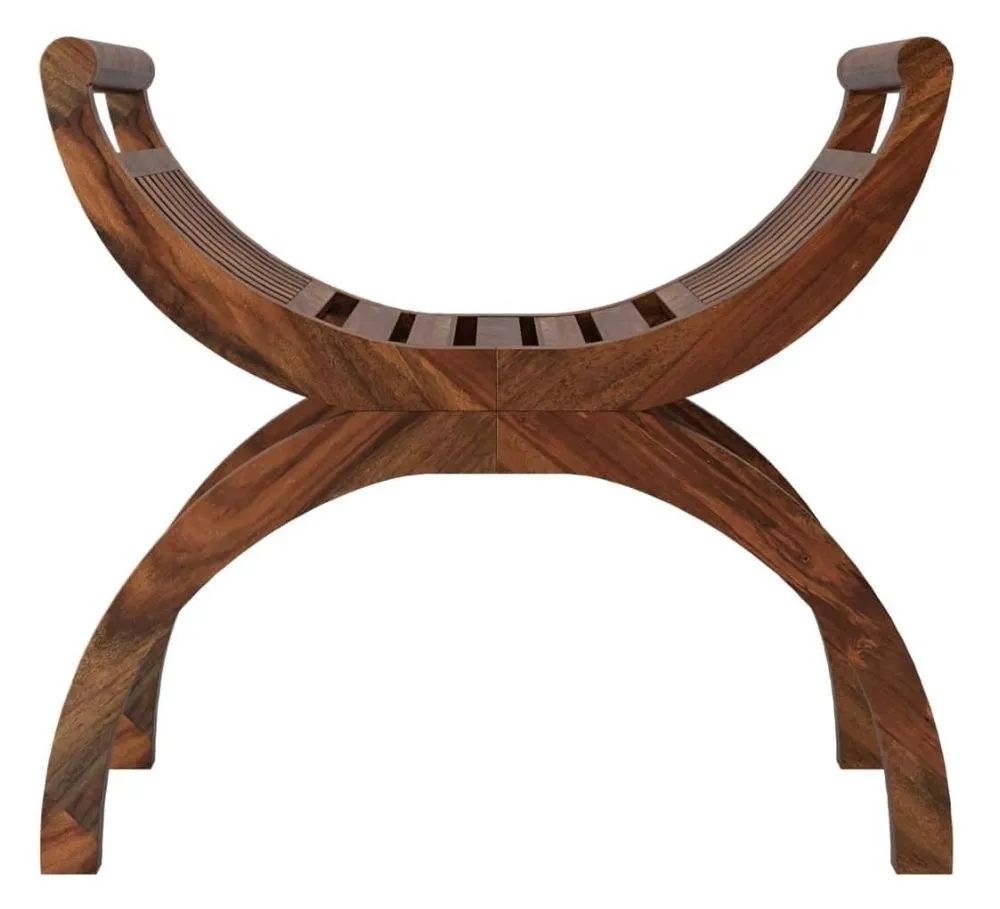 Product photograph of Maharani Sheesham Small Curved Bench Indian Wood from Choice Furniture Superstore.