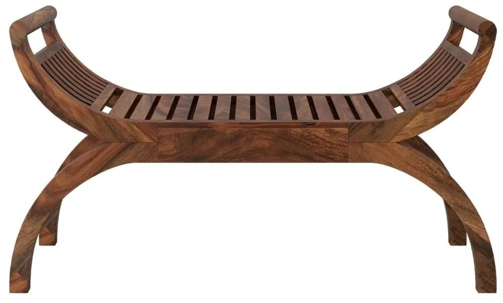 Product photograph of Maharani Sheesham Large Curved Bench Indian Wood from Choice Furniture Superstore.