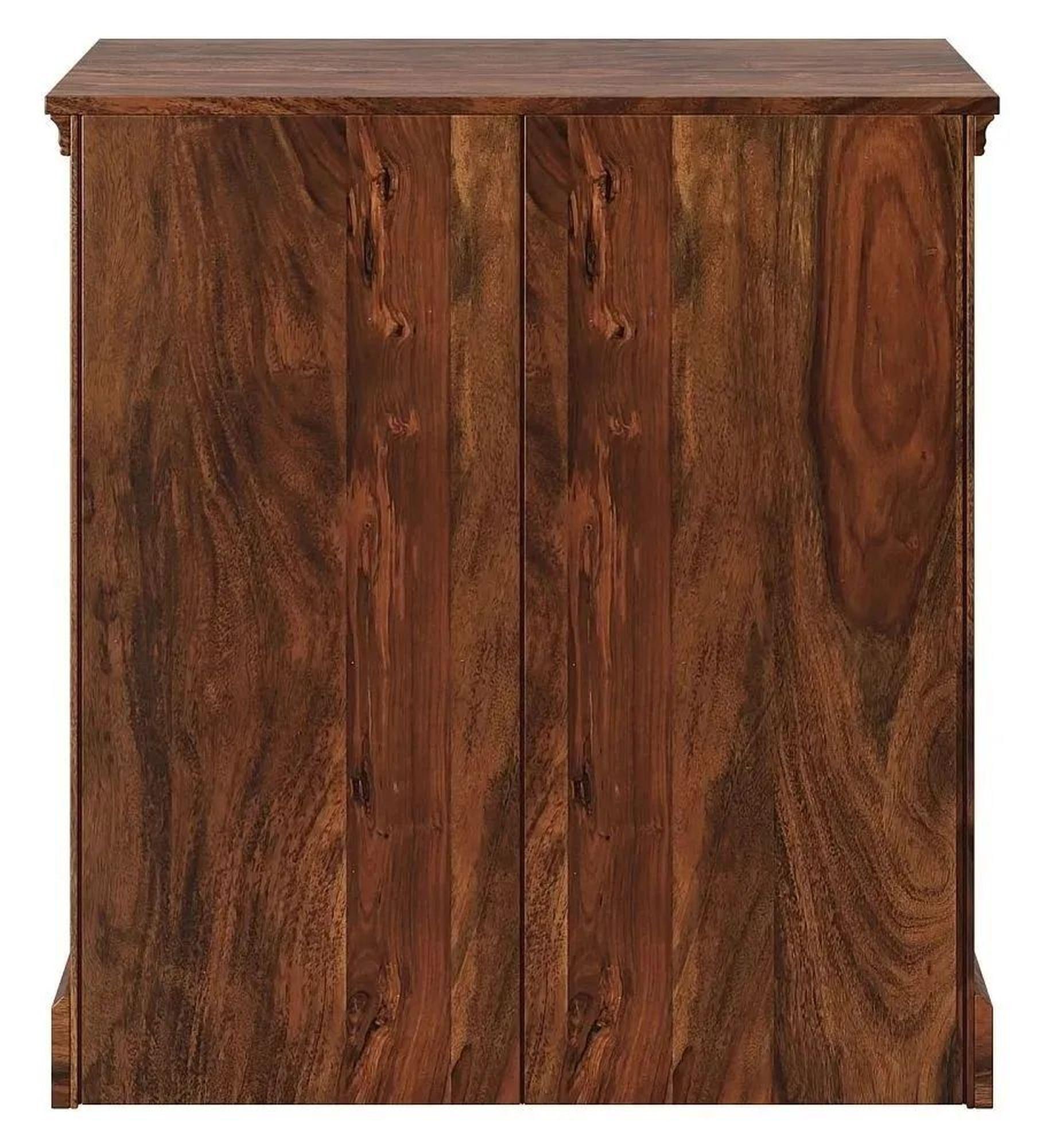 Product photograph of Clearance - Maharani Sheesham Sideboard Indian Wood 75cm Compact Cabinet Lattice Jali Design - 2 Door With 2 Drawers from Choice Furniture Superstore.