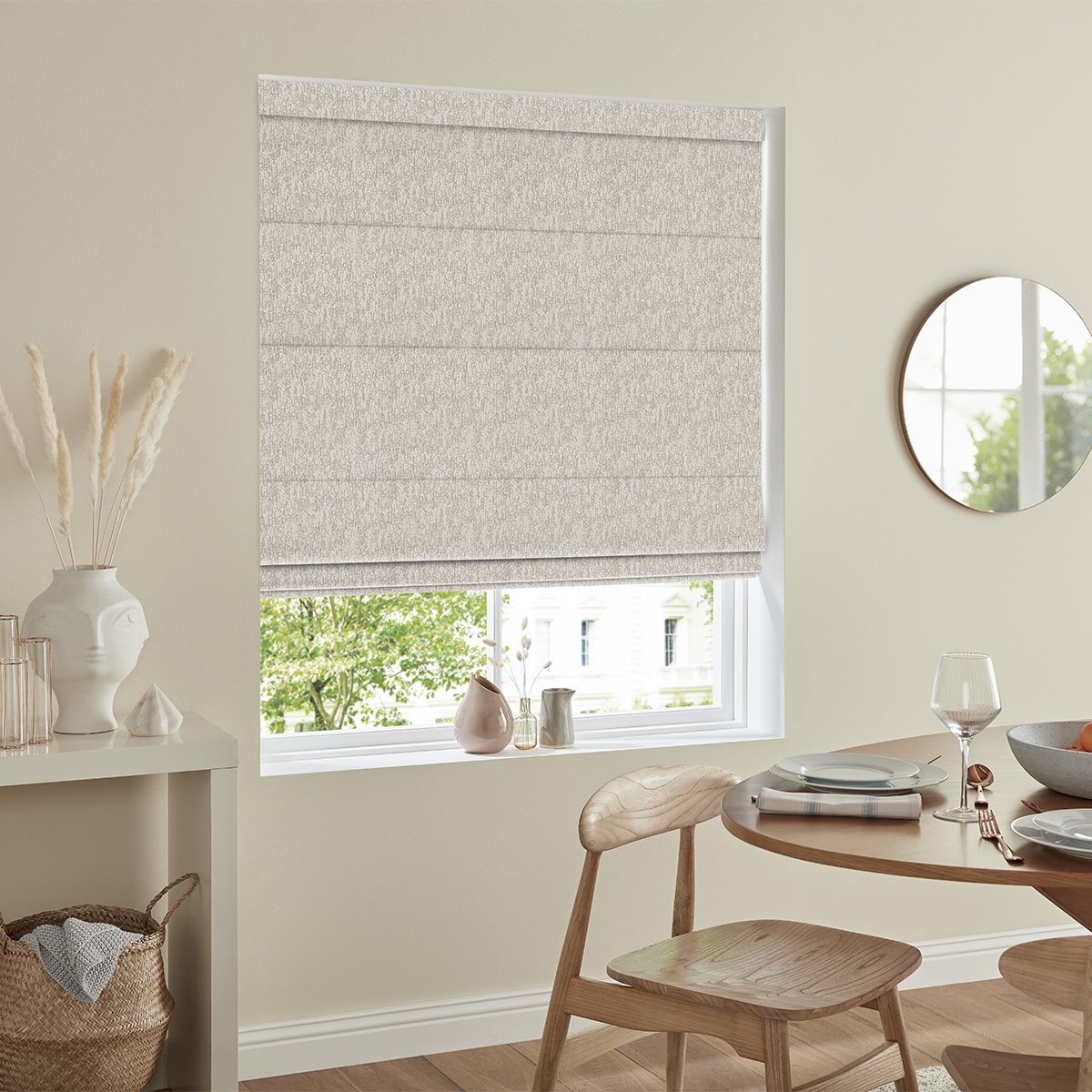 Product photograph of Grant Dove Roman Blind from Choice Furniture Superstore.