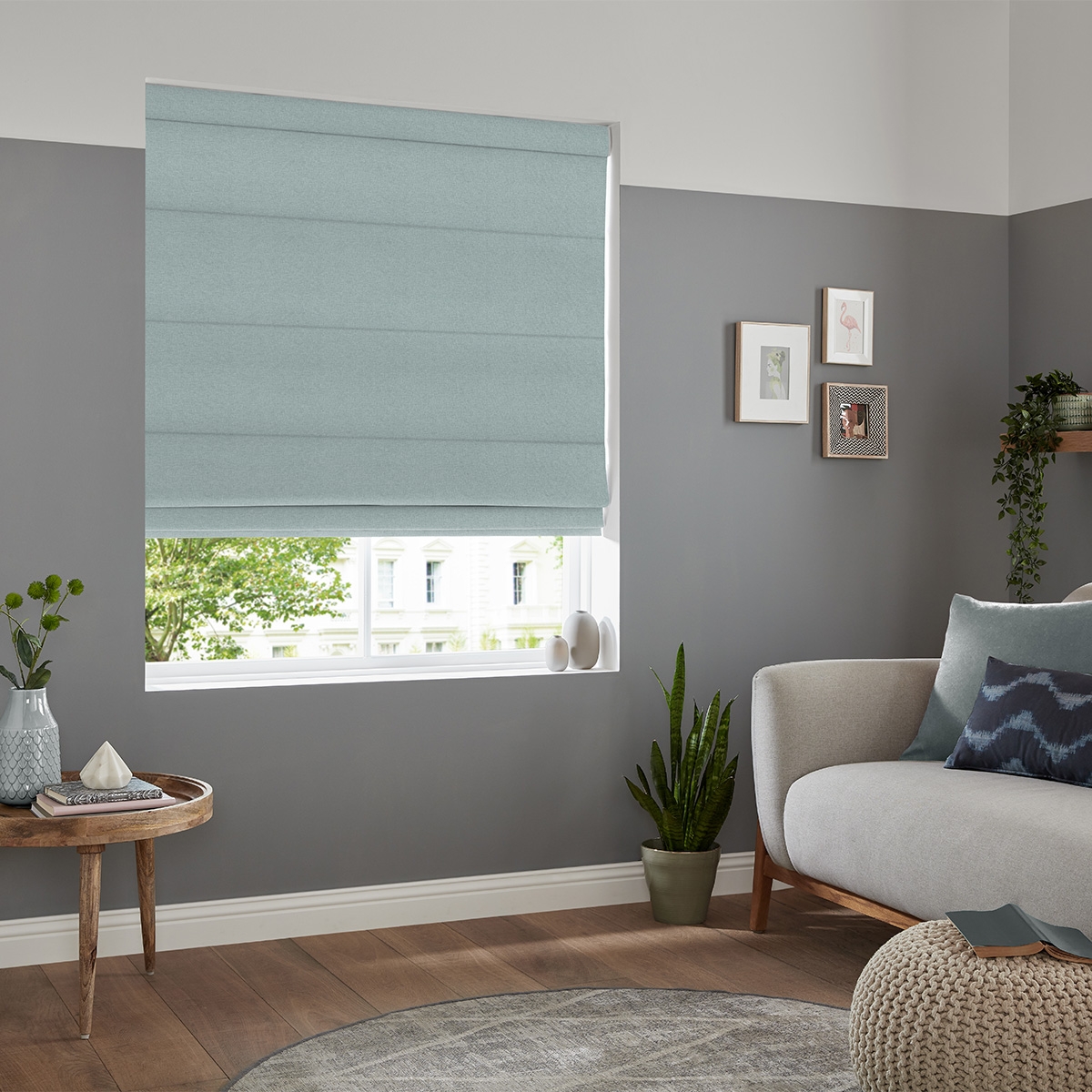 Product photograph of Riyad Mineral Roman Blind from Choice Furniture Superstore.