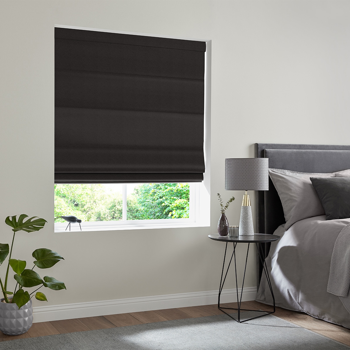 Product photograph of Mata Ebony Roman Blind from Choice Furniture Superstore.