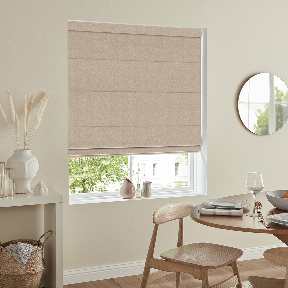 Product photograph of Mata Taupe Roman Blind from Choice Furniture Superstore.