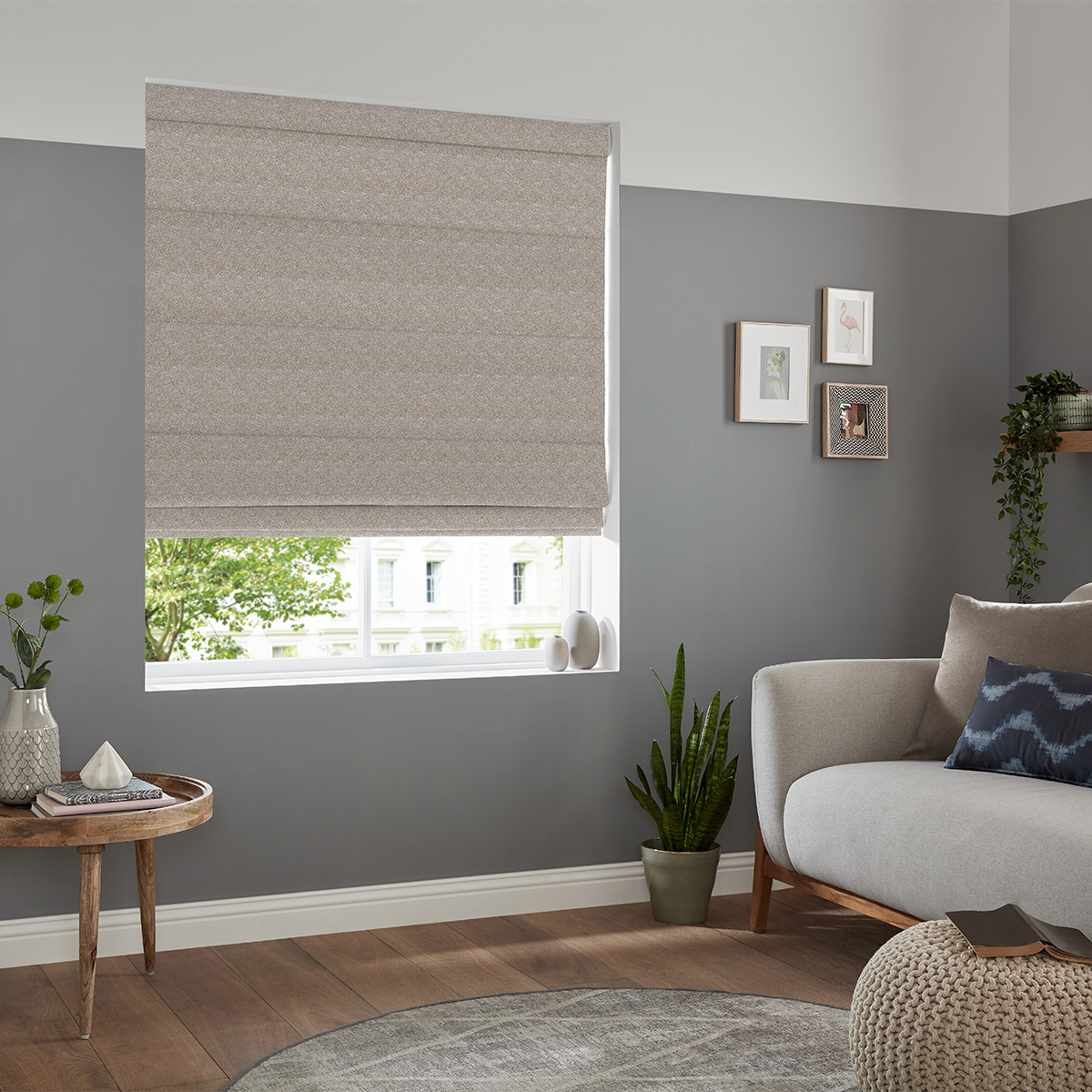 Product photograph of Mata Nougat Roman Blind from Choice Furniture Superstore.