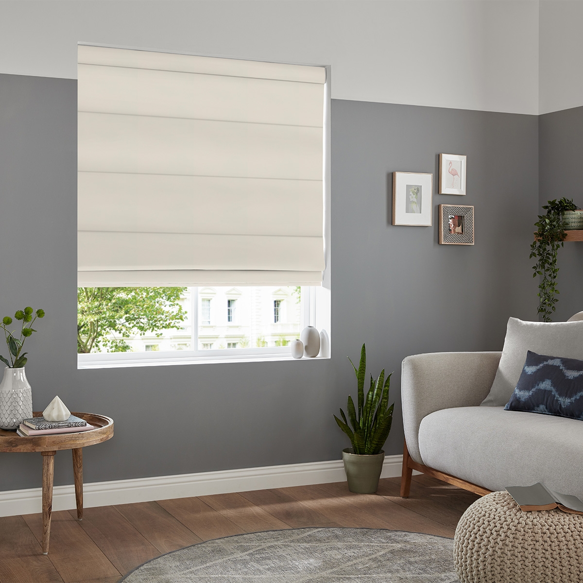 Product photograph of Dier Oyster Roman Blind from Choice Furniture Superstore.