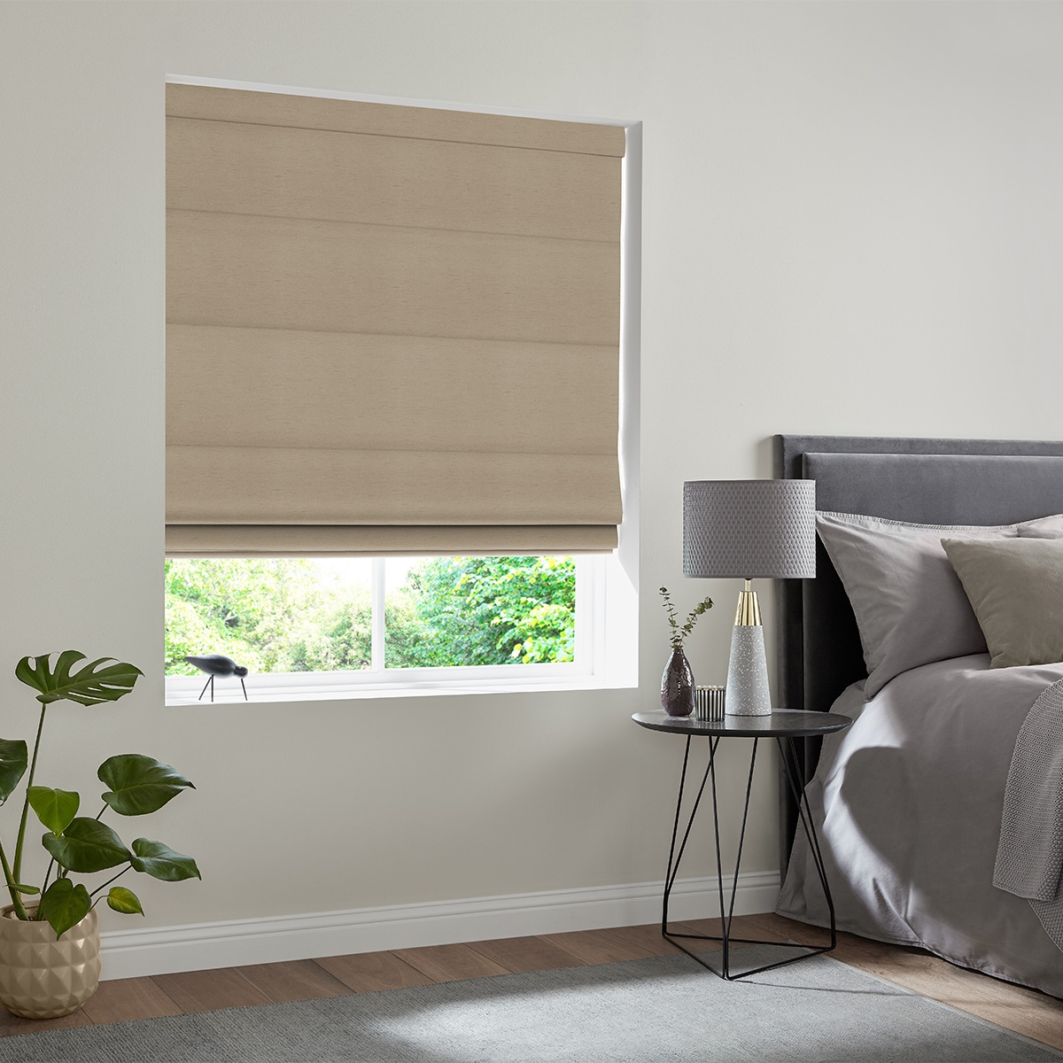 Product photograph of Dier Linen Roman Blind from Choice Furniture Superstore.