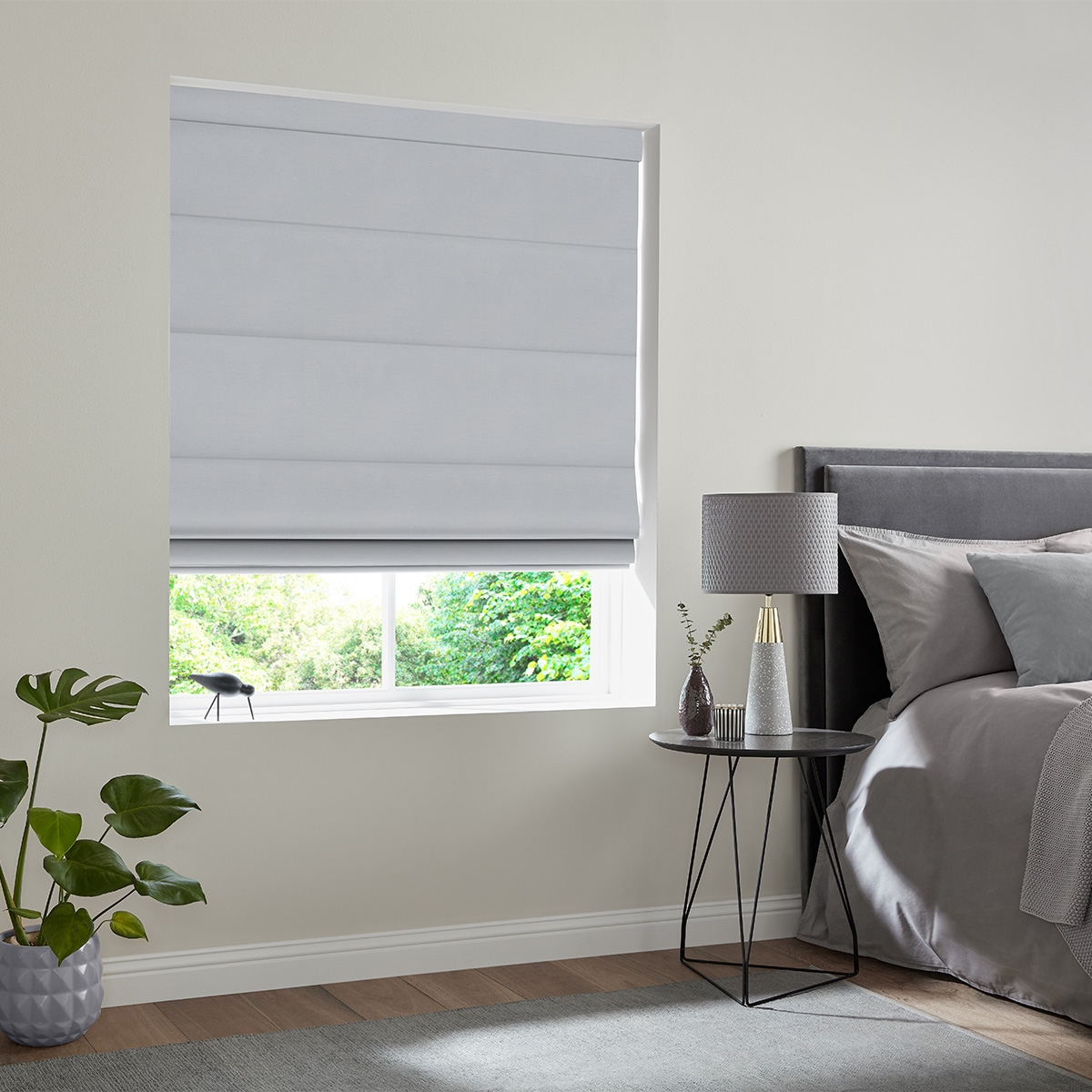Product photograph of Dier Silver Roman Blind from Choice Furniture Superstore.