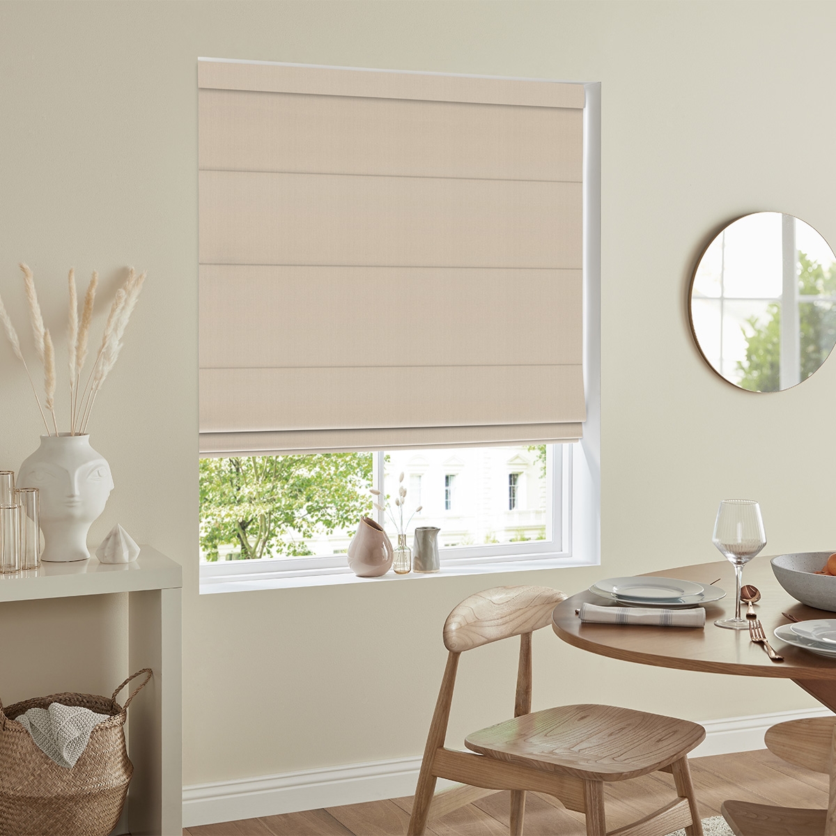 Product photograph of Romero Hessian Roman Blind from Choice Furniture Superstore.