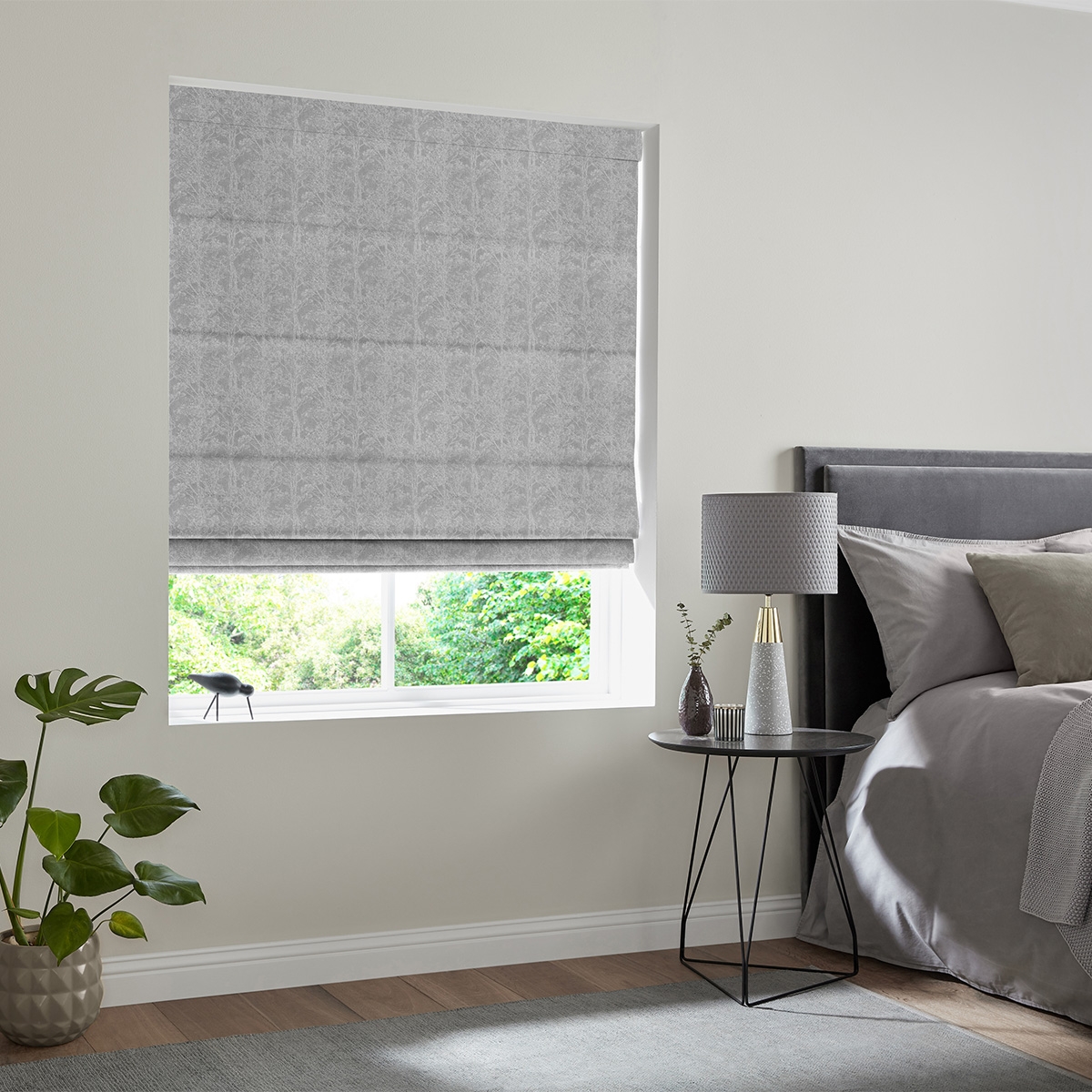 Product photograph of Sami Pewter Roman Blind from Choice Furniture Superstore.