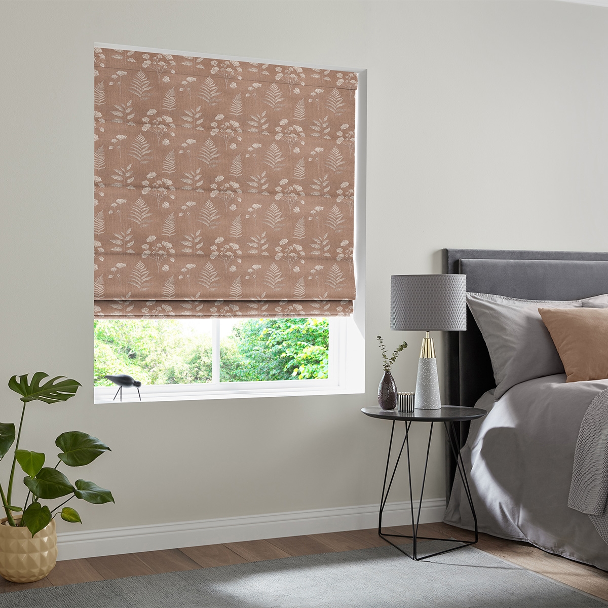 Product photograph of Carrasco Rose Gold Roman Blind from Choice Furniture Superstore.