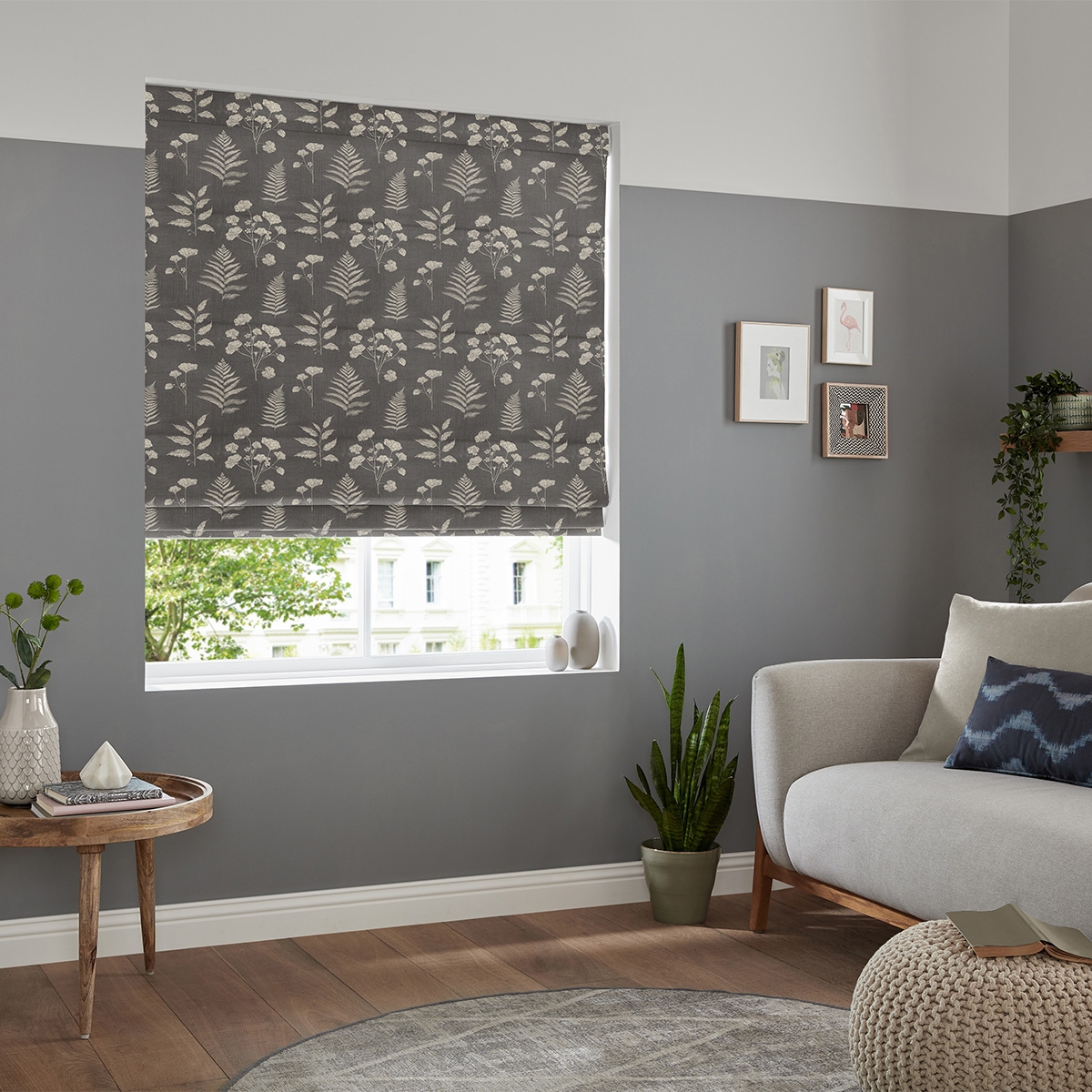 Product photograph of Carrasco Smoke Roman Blind from Choice Furniture Superstore.