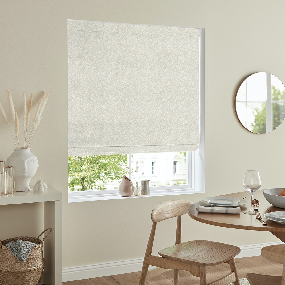 Product photograph of Ramsey Ivory Roman Blind from Choice Furniture Superstore.