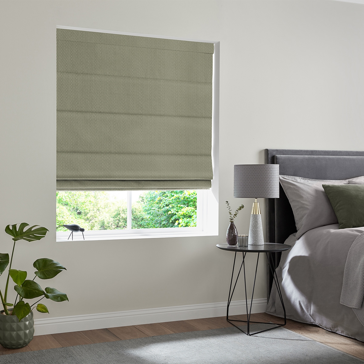 Product photograph of Konsa Sage Roman Blind from Choice Furniture Superstore.