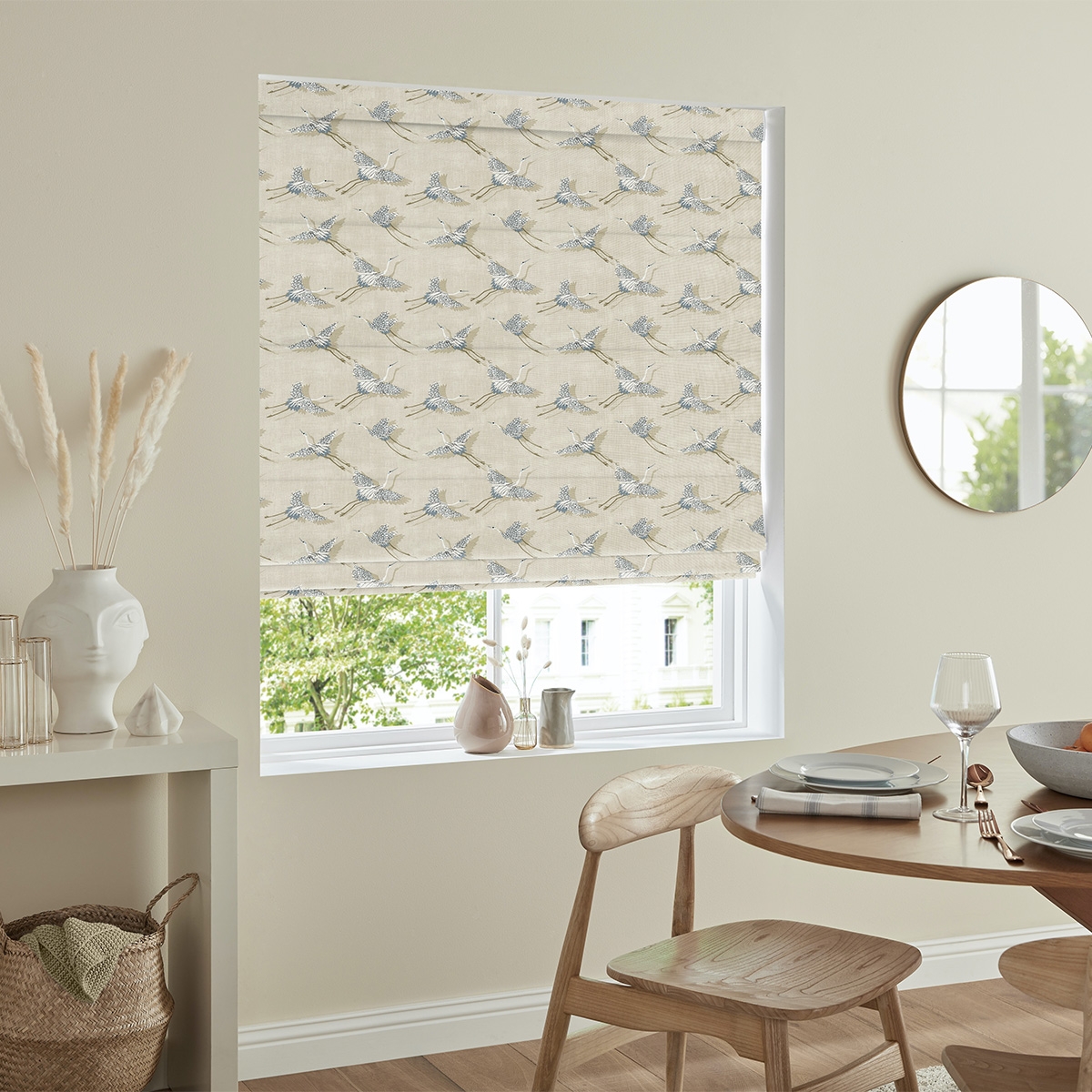 Product photograph of Olivia Linen Roman Blind from Choice Furniture Superstore.