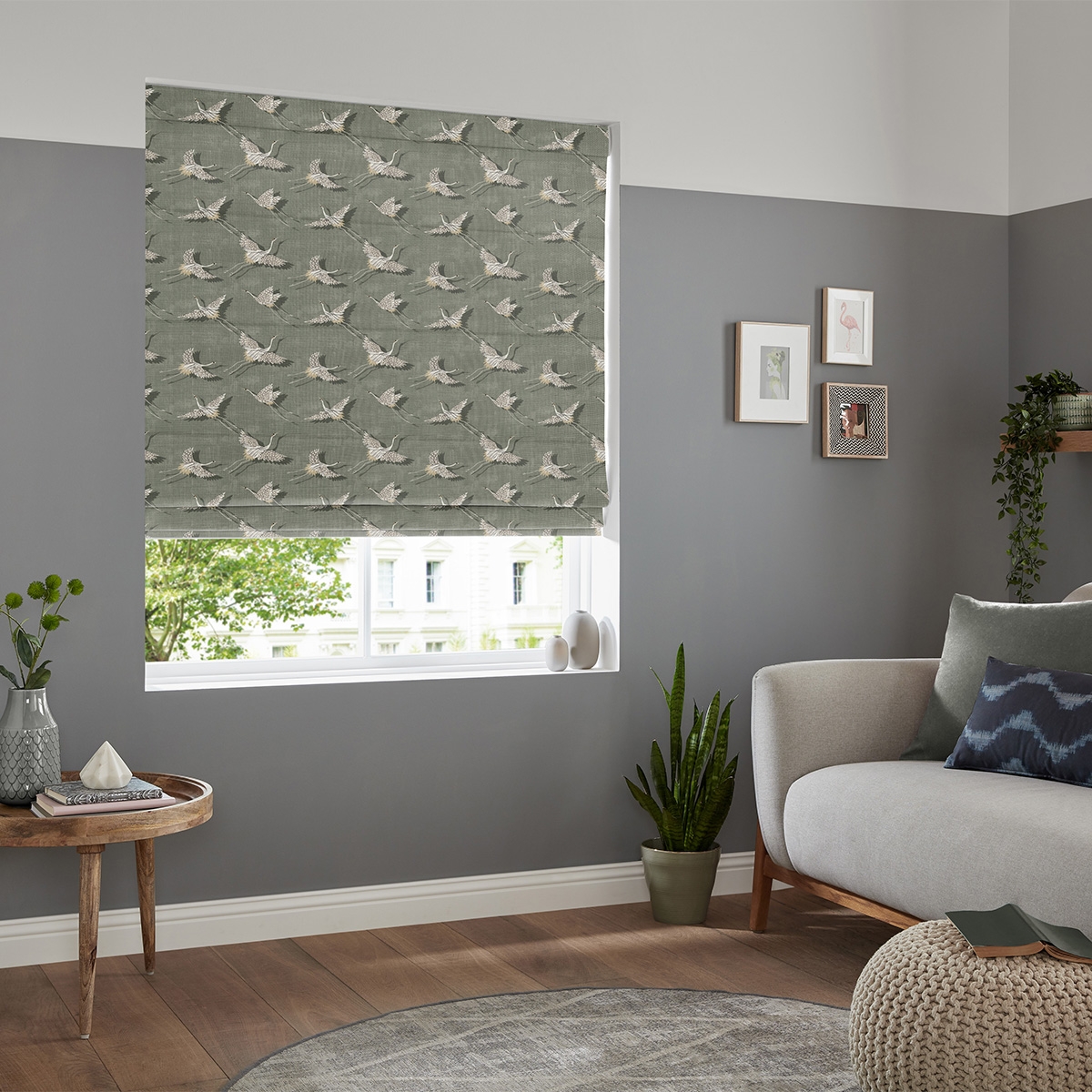 Product photograph of Olivia Olive Roman Blind from Choice Furniture Superstore.