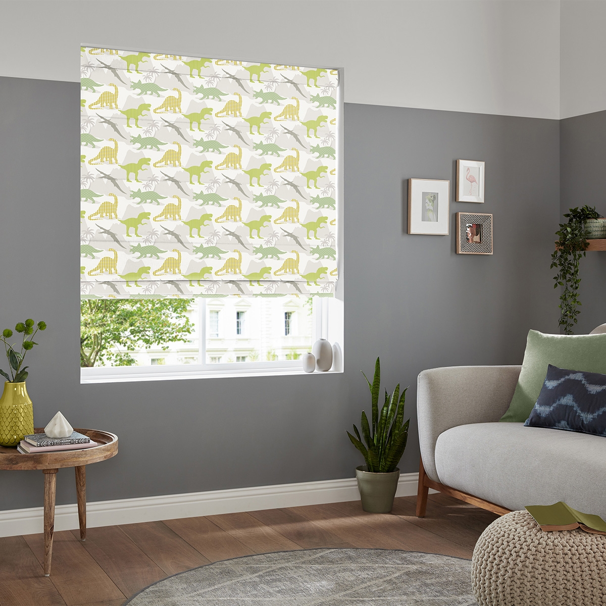 Product photograph of Dino Roar Multi Roman Blind from Choice Furniture Superstore.