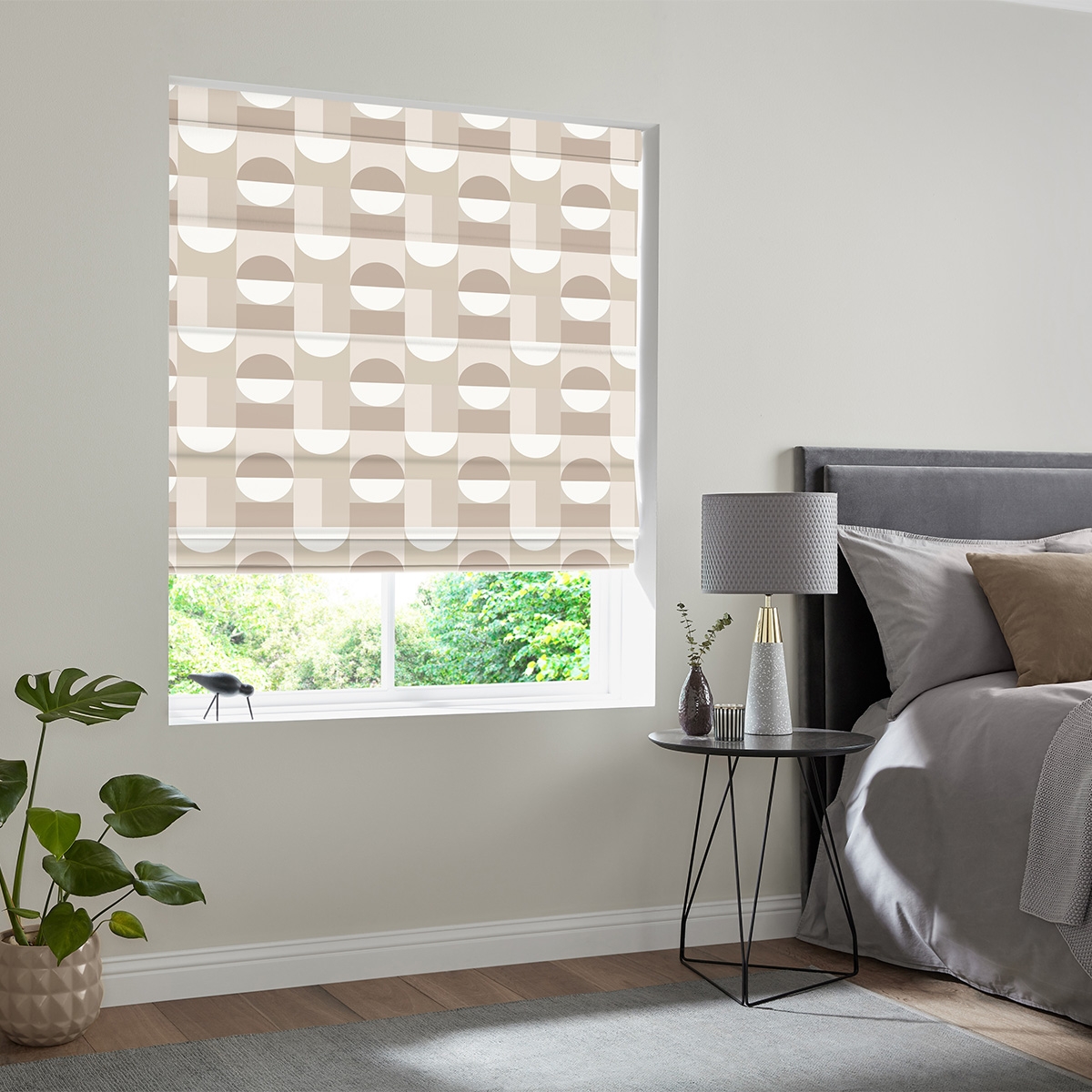 Product photograph of Alves Taupe Roman Blind from Choice Furniture Superstore.