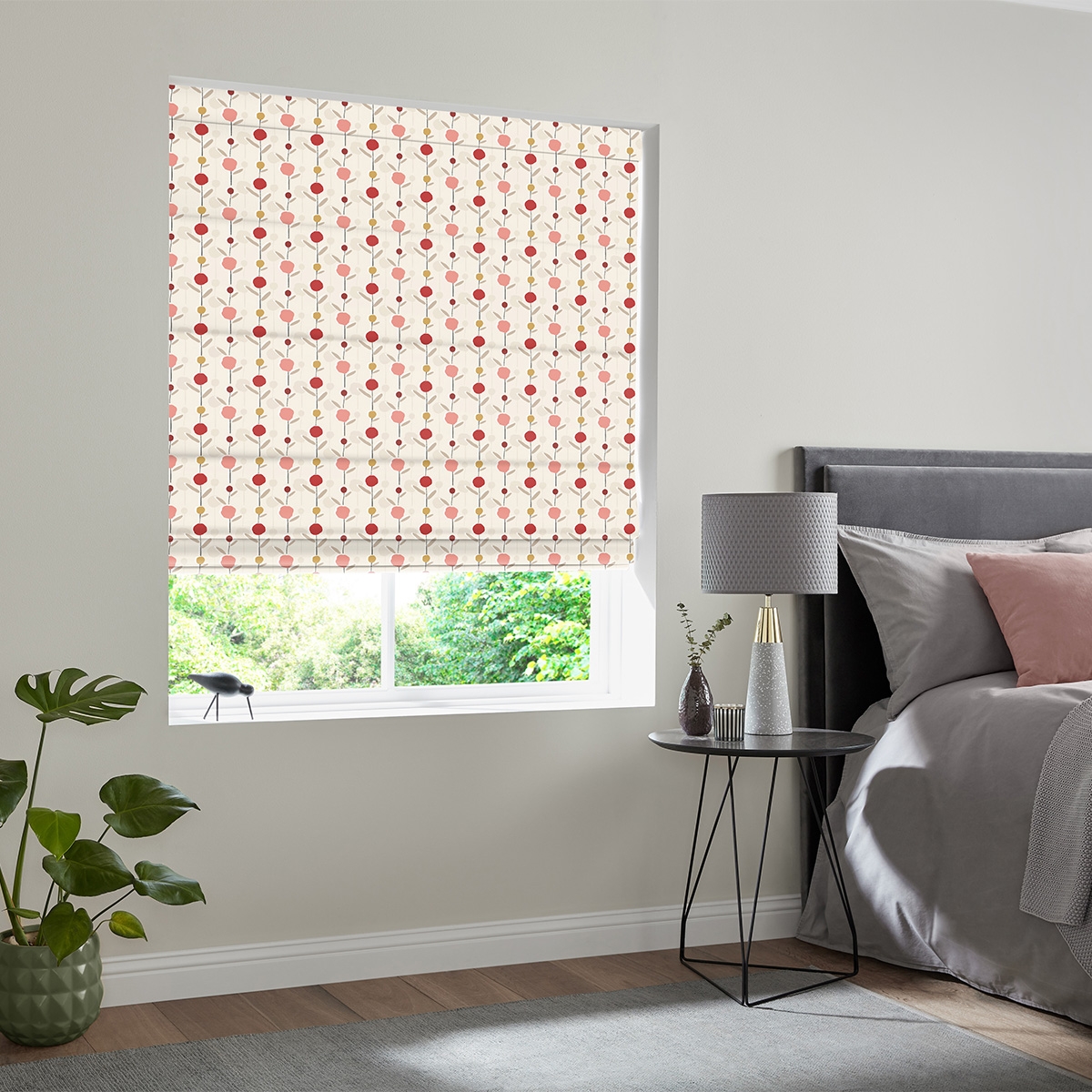 Product photograph of Bowen Cherry Roman Blind from Choice Furniture Superstore.