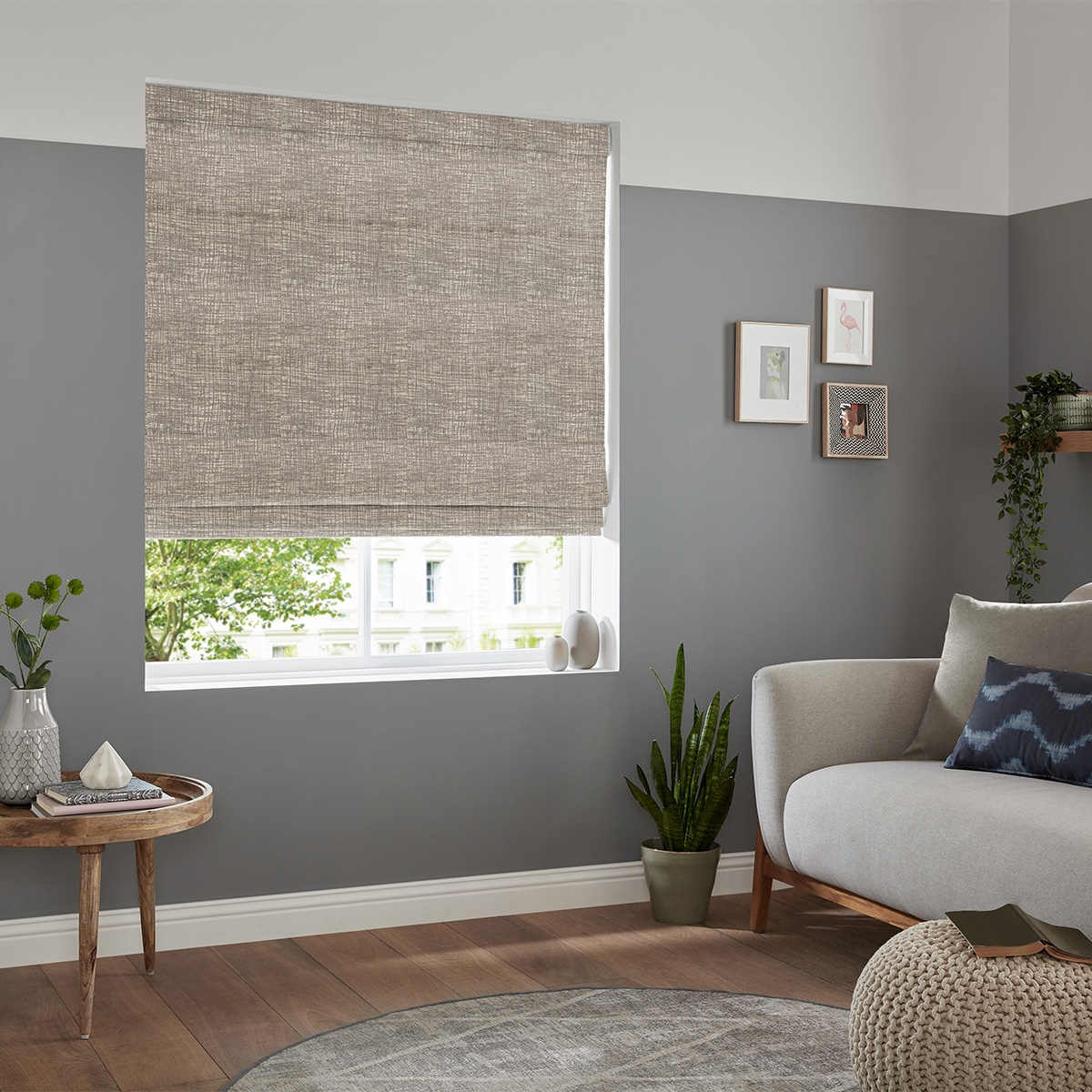 Product photograph of Semedo Graphite Roman Blind from Choice Furniture Superstore.