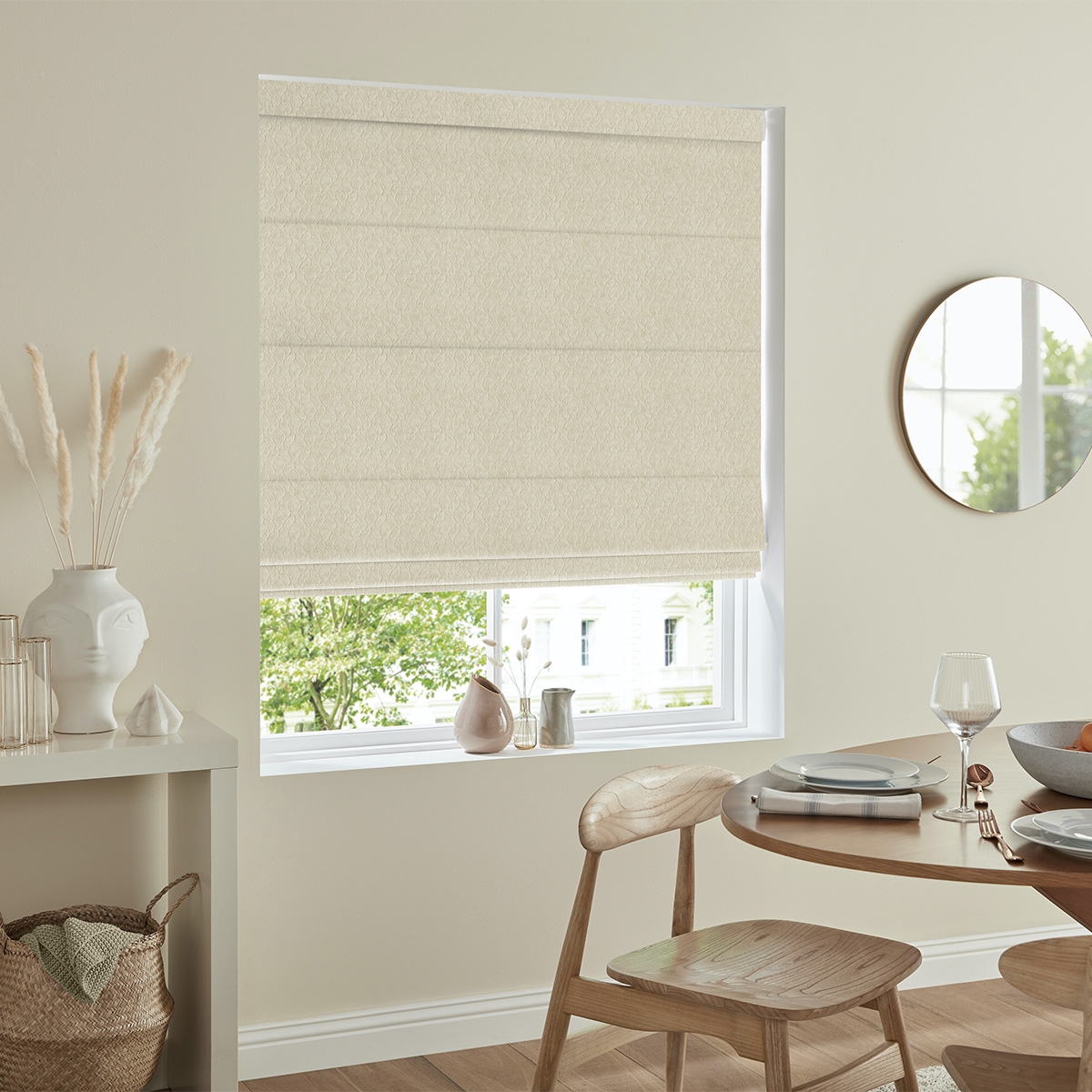 Product photograph of Cody Ivory Roman Blind from Choice Furniture Superstore.