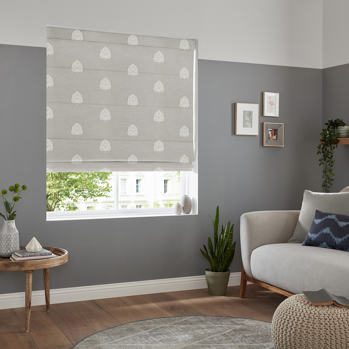 Product photograph of Coman Silver Roman Blind from Choice Furniture Superstore.