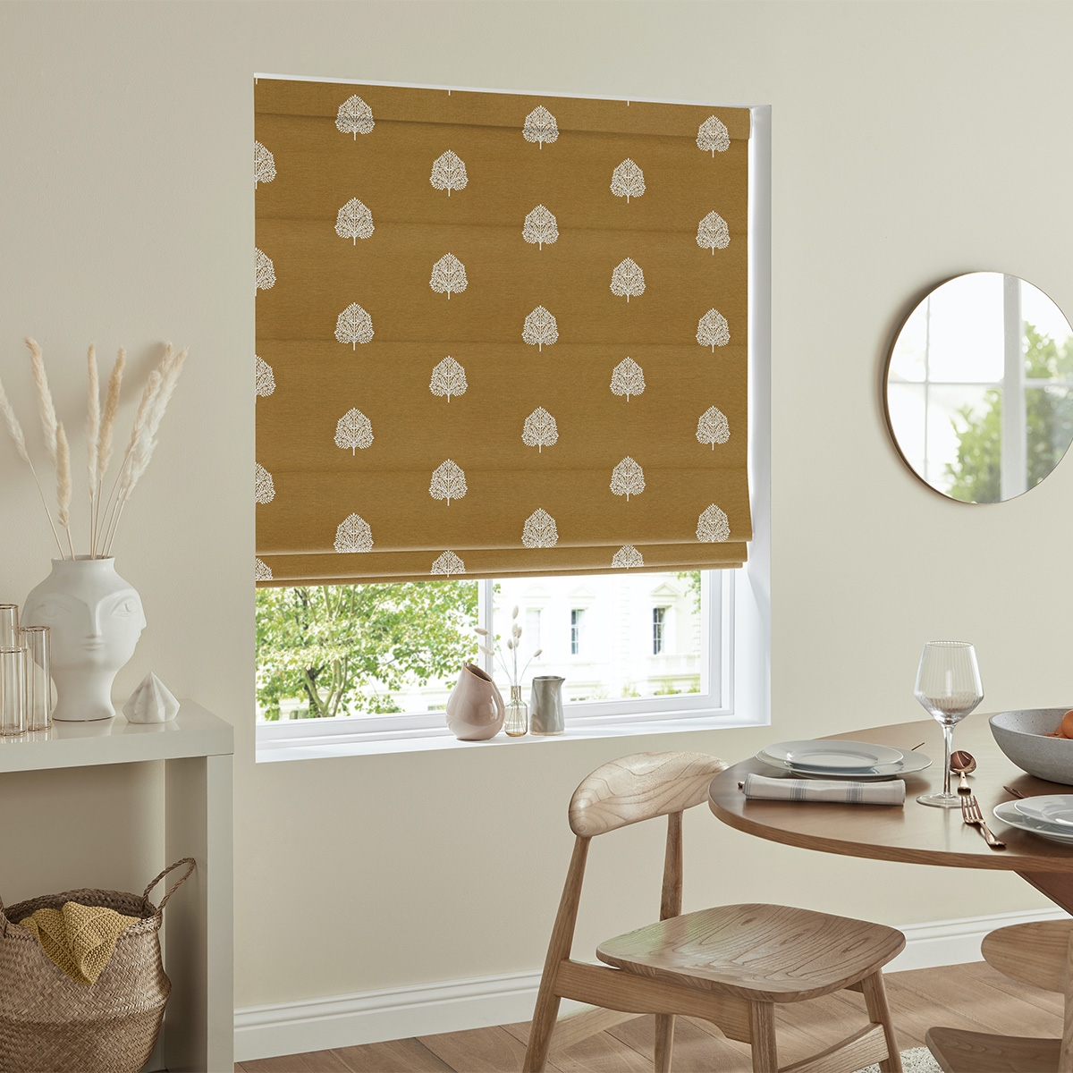 Product photograph of Coman Ochre Roman Blind from Choice Furniture Superstore.