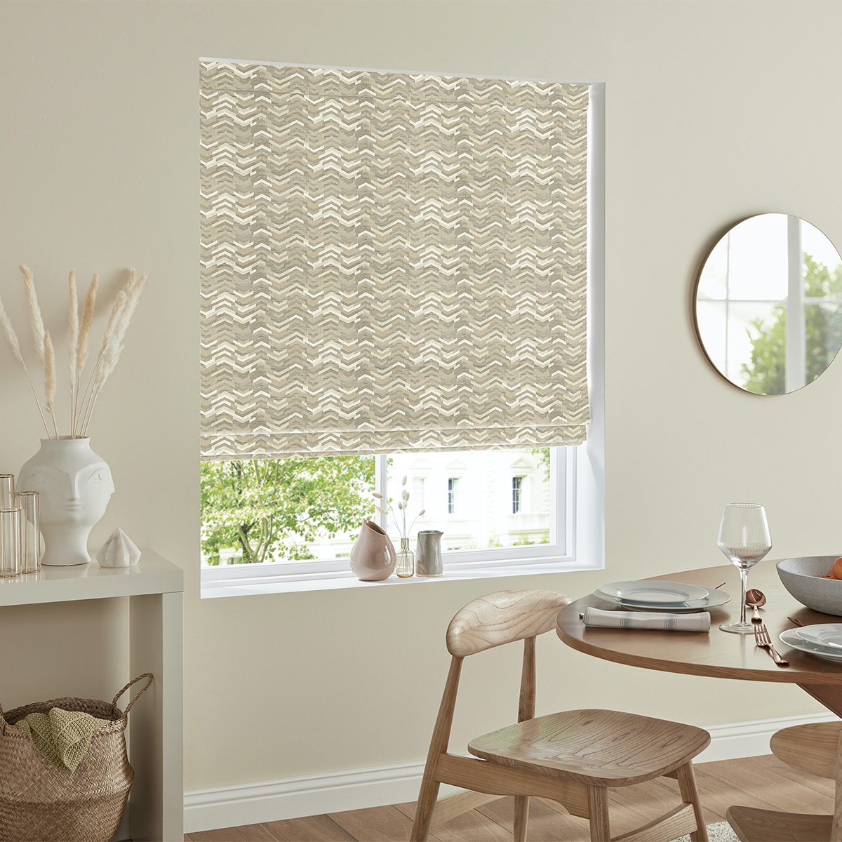 Product photograph of Diaz Linen Roman Blind from Choice Furniture Superstore.