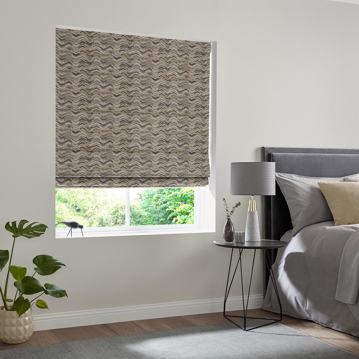 Product photograph of Diaz Graphite Roman Blind from Choice Furniture Superstore.