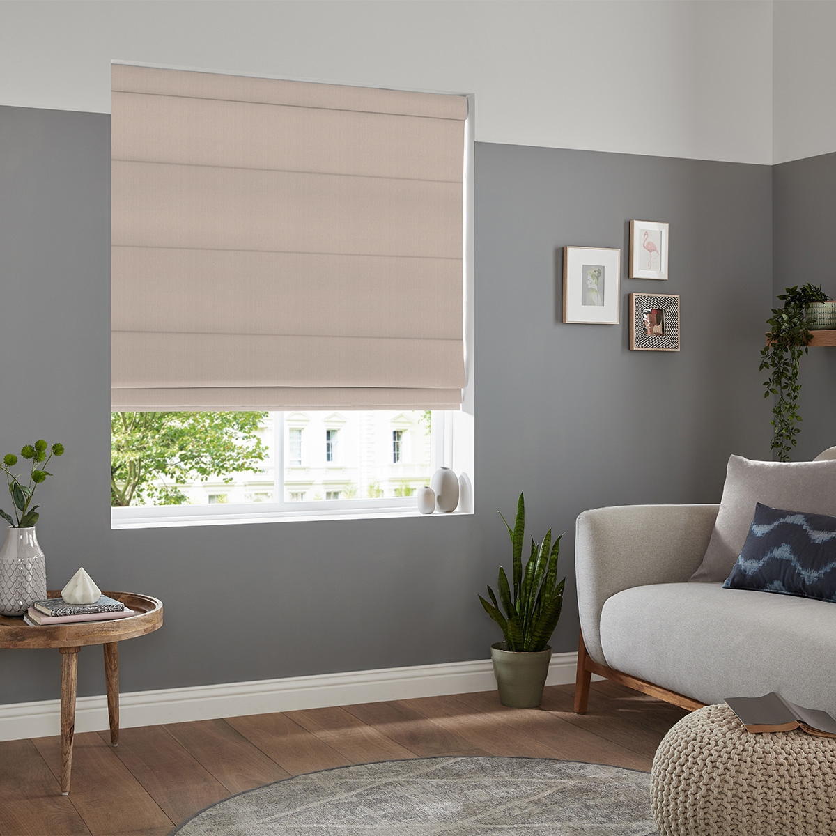 Product photograph of Casey Haze Roman Blind from Choice Furniture Superstore.