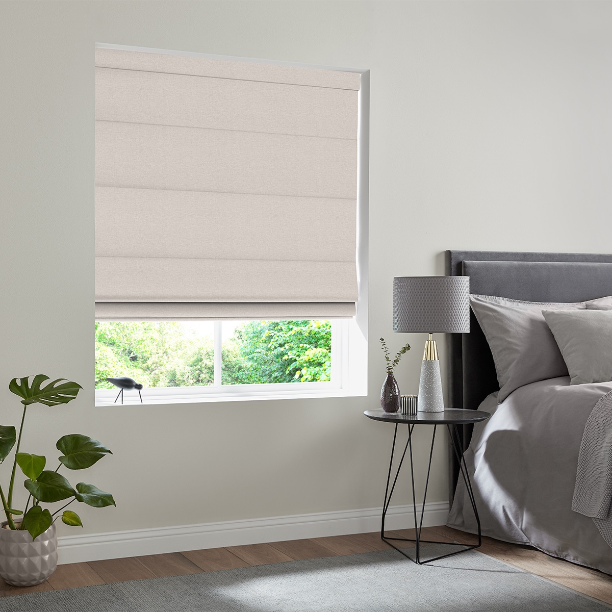 Product photograph of Ilkay Platinum Roman Blind from Choice Furniture Superstore.