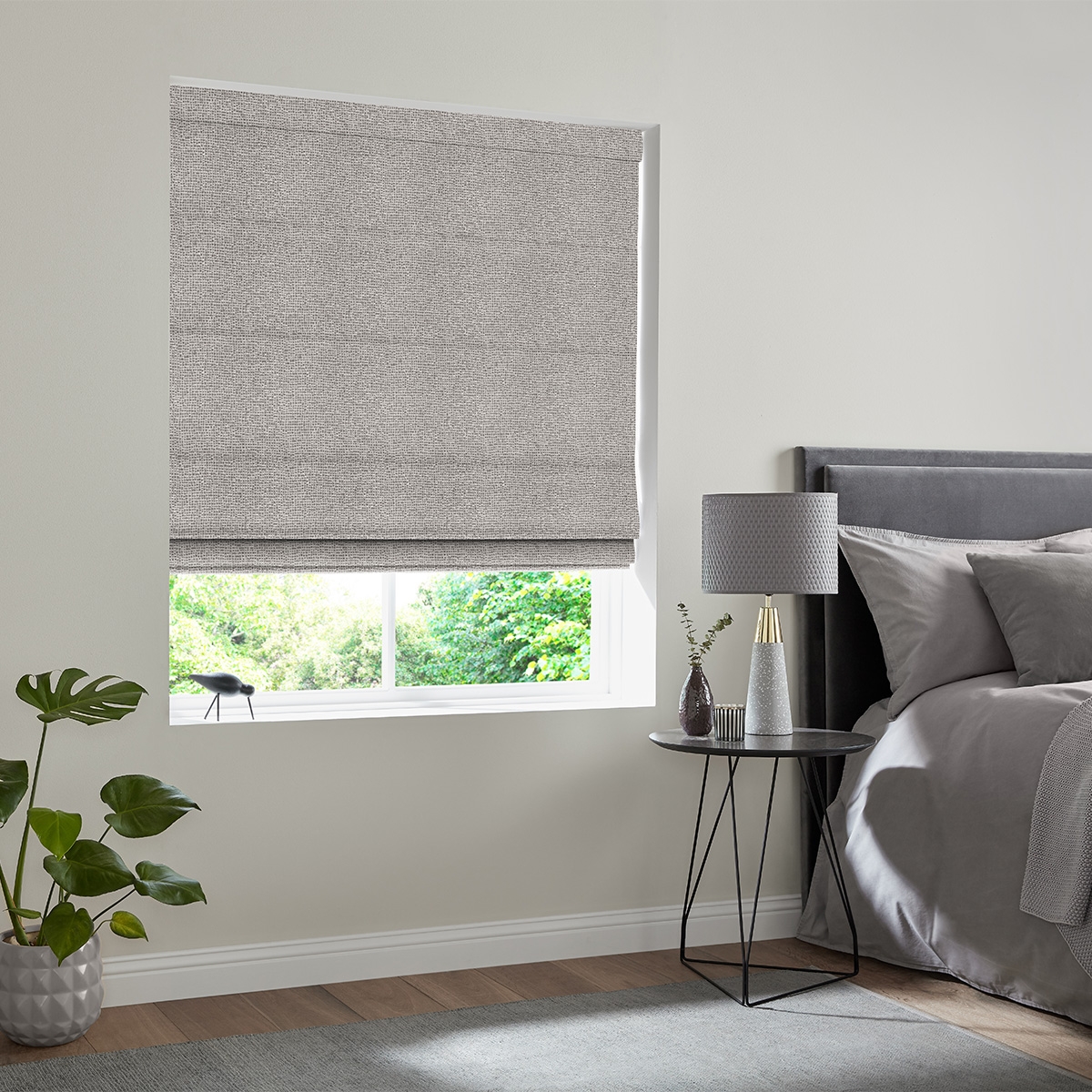 Product photograph of Tarik Graphite Roman Blind from Choice Furniture Superstore.