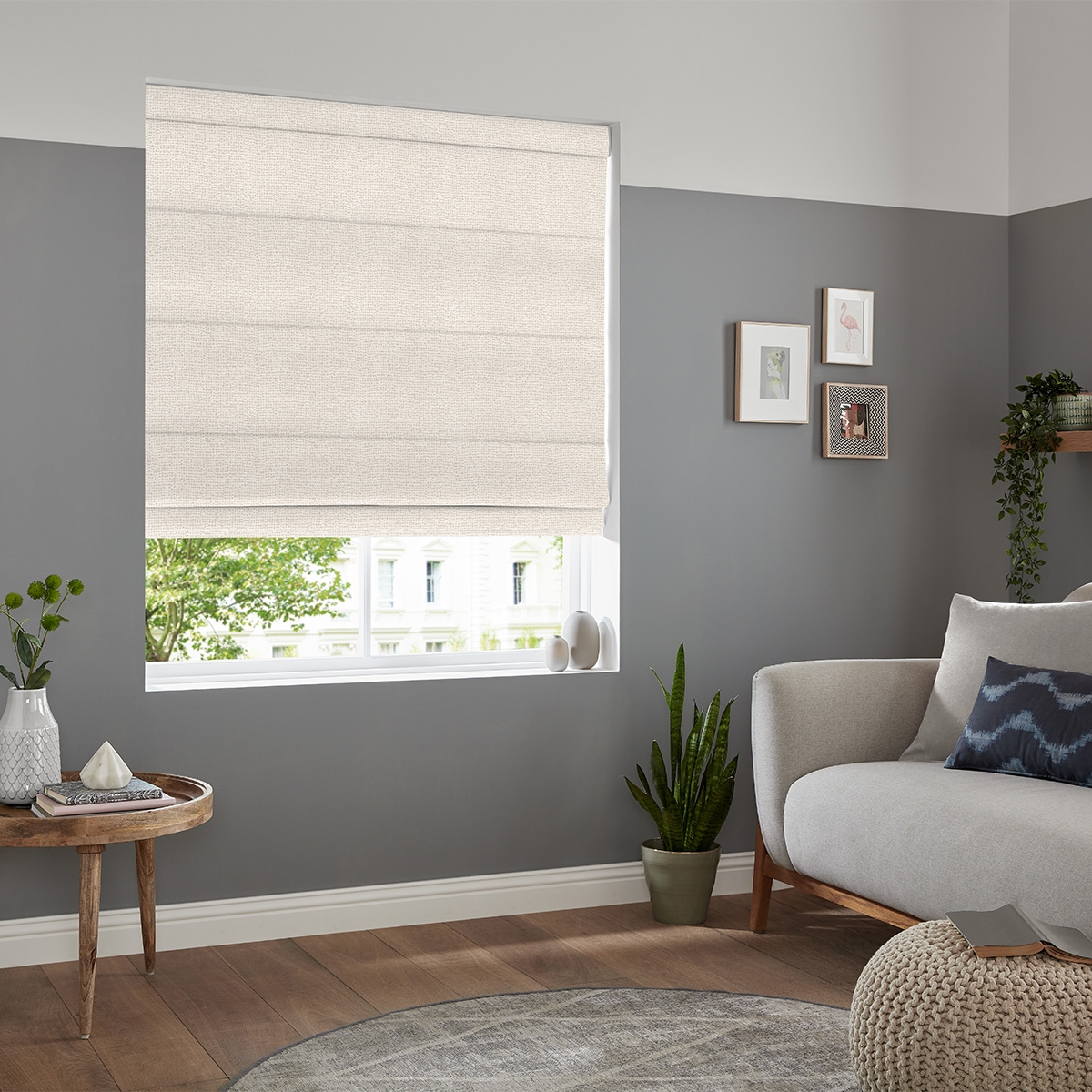 Product photograph of Tarik Ivory Roman Blind from Choice Furniture Superstore.