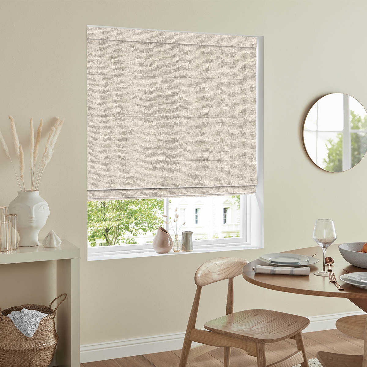 Product photograph of Tarik Taupe Roman Blind from Choice Furniture Superstore.