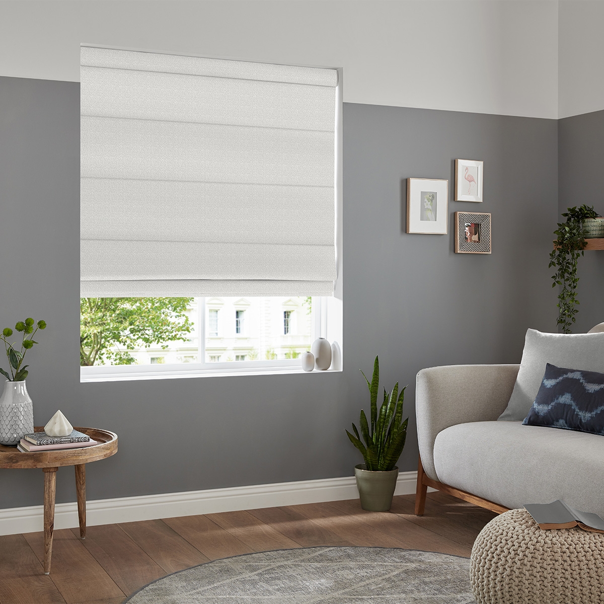 Product photograph of Lorris Platinum Roman Blind from Choice Furniture Superstore.