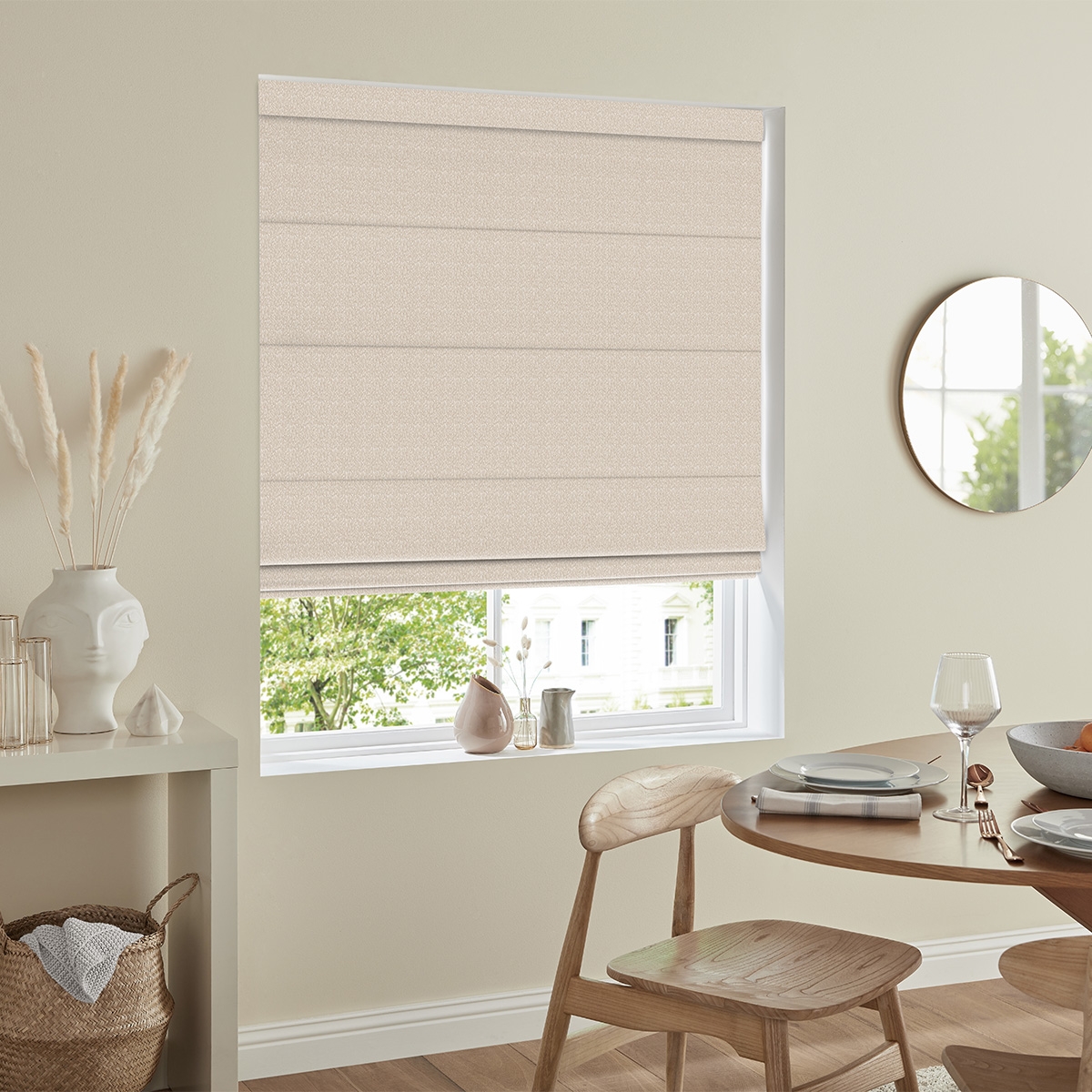 Product photograph of Lorris Taupe Roman Blind from Choice Furniture Superstore.