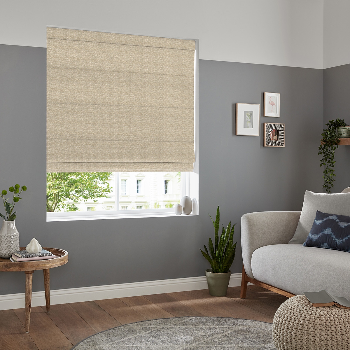 Product photograph of Kane Oyster Roman Blind from Choice Furniture Superstore.