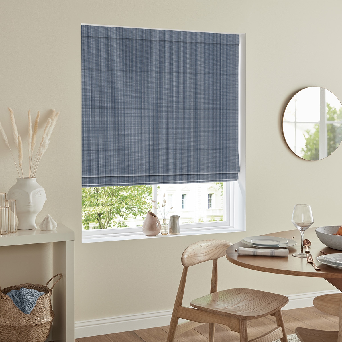 Product photograph of Palmer Indigo Roman Blind from Choice Furniture Superstore.
