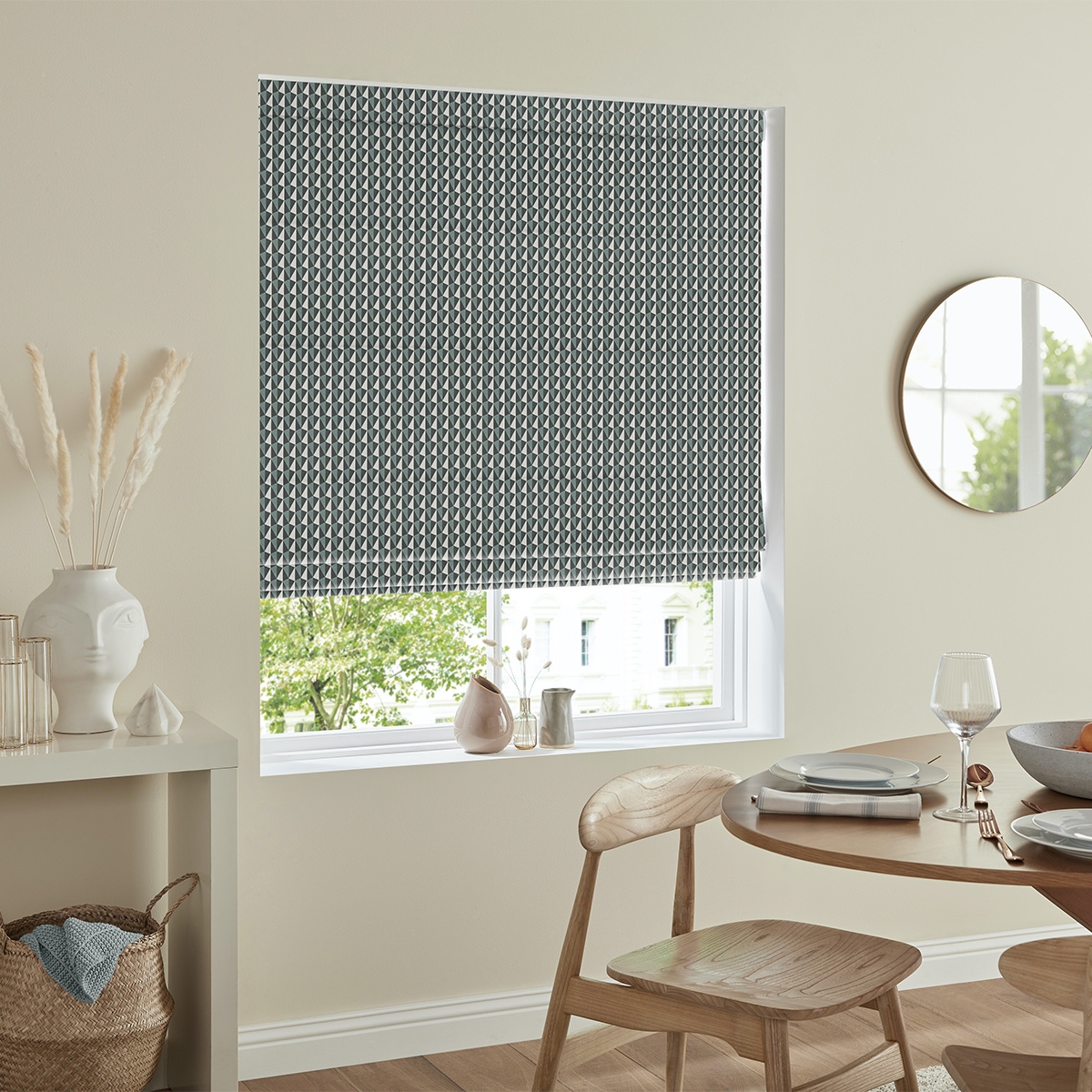 Product photograph of Dallo Aqua Roman Blind from Choice Furniture Superstore.